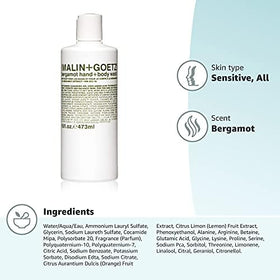 MALIN+GOETZ clear gel texture highlighting gentle formula and hydrating feel benefit