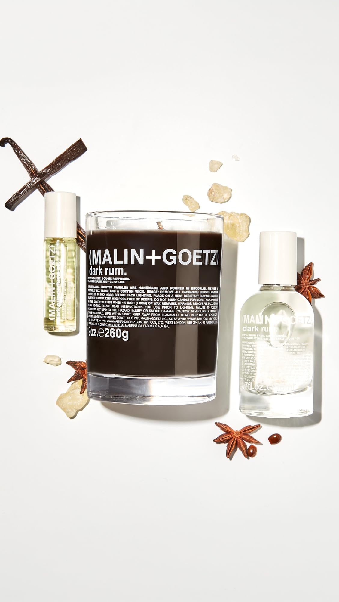 MALIN+GOETZ Dark Rum applied to wrist pulse point demonstrating precise, long-lasting fragrance placement