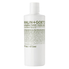 MALIN+GOETZ front bottle showing eucalyptus scent and clean design benefits daily use