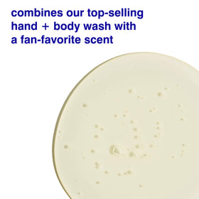 MALIN+GOETZ foam texture on palm showing gentle lather and hydrating feel benefit
