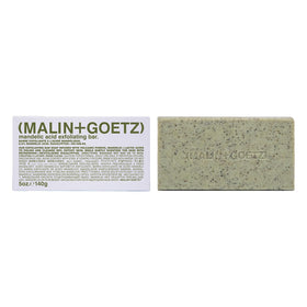 MALIN+GOETZ exfoliating bar front packaging showing product and label benefit