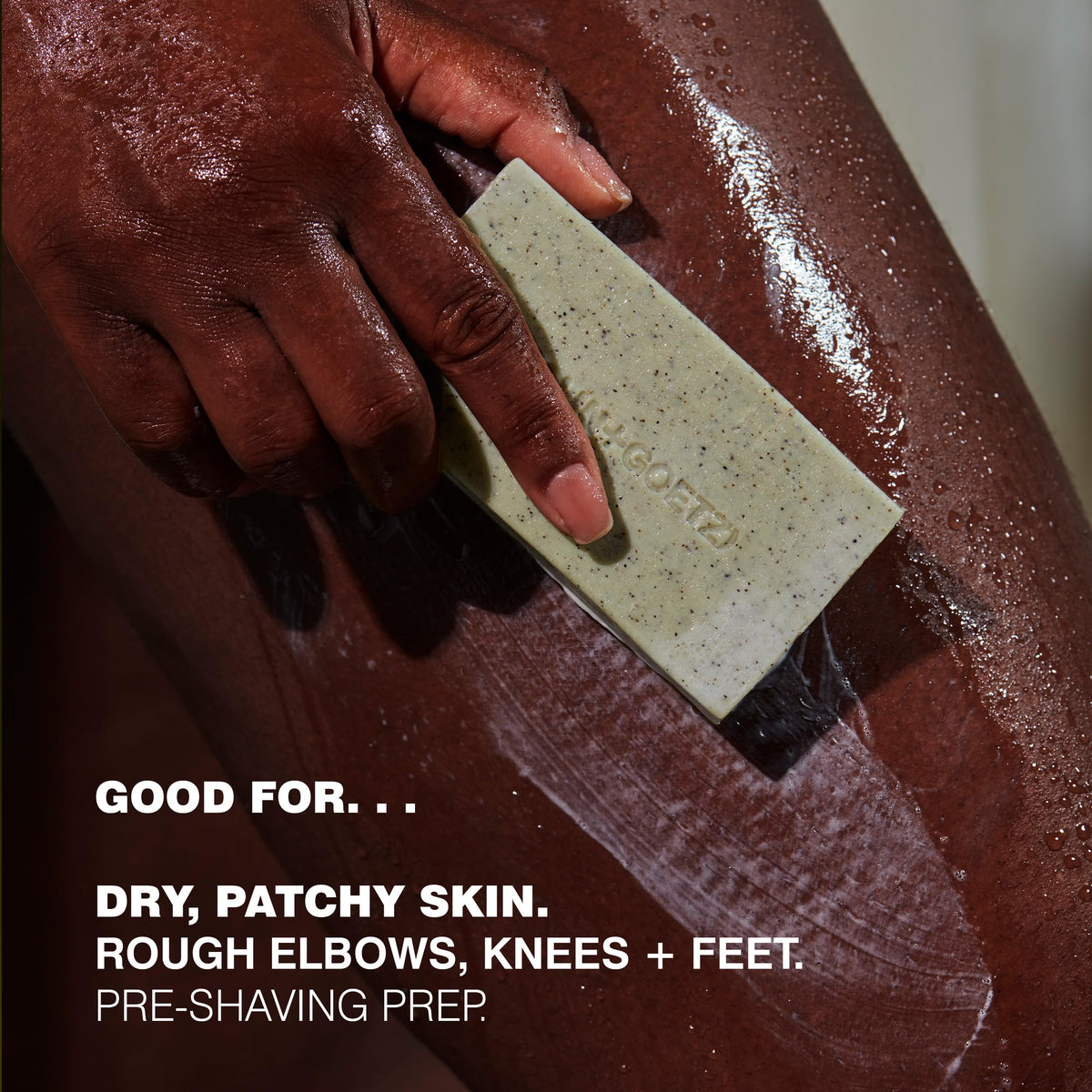 MALIN+GOETZ volcanic pumice and jojoba texture detail revealing gentle buffing