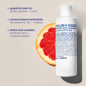 MALIN+GOETZ foam dispensed from pump demonstrating easy lather and gentle cleansing benefit
