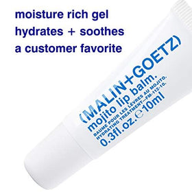 MALIN+GOETZ application on lips demonstrating non-sticky, comfortable wear