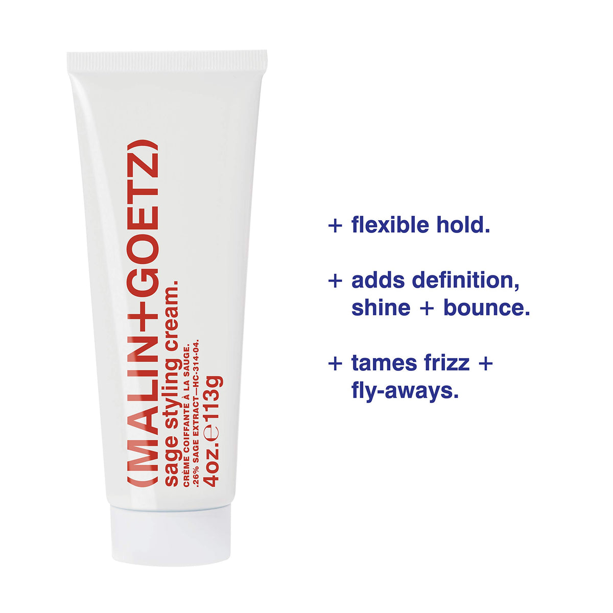 MALIN+GOETZ applying sage styling cream to damp hair for frizz control and definition