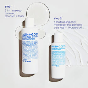 MALIN+GOETZ ingredient panel highlighting vitamin E and hyaluronate benefits