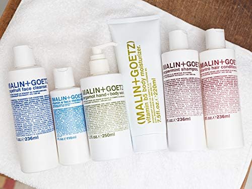 MALIN+GOETZ on bathroom shelf in lifestyle setting for daily routine inspiration
