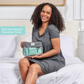 Mama & Wish scale comparison showing kit size for travel-ready packing