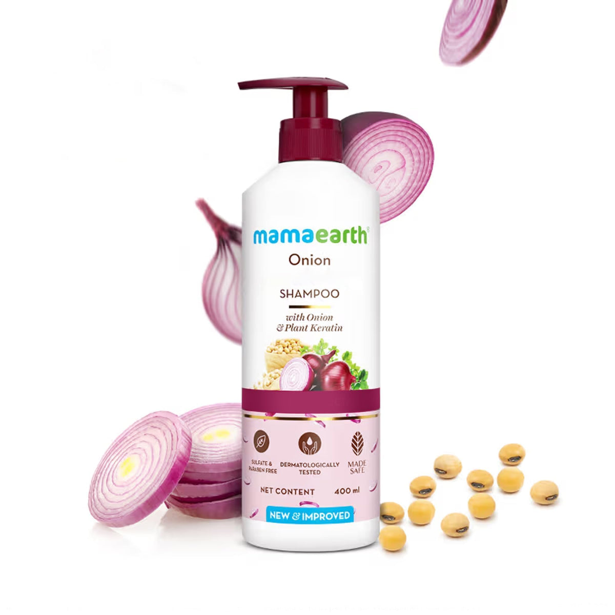 Mamaearth pump bottle detail highlighting easy-dispense convenience