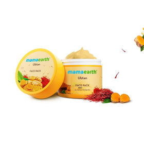 MAMAEARTH close-up of creamy ubtan texture highlighting smooth application benefit