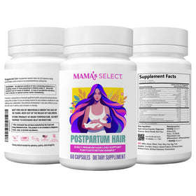 Illustrative before and after hair density comparison implying reduced shedding with Mama's Select