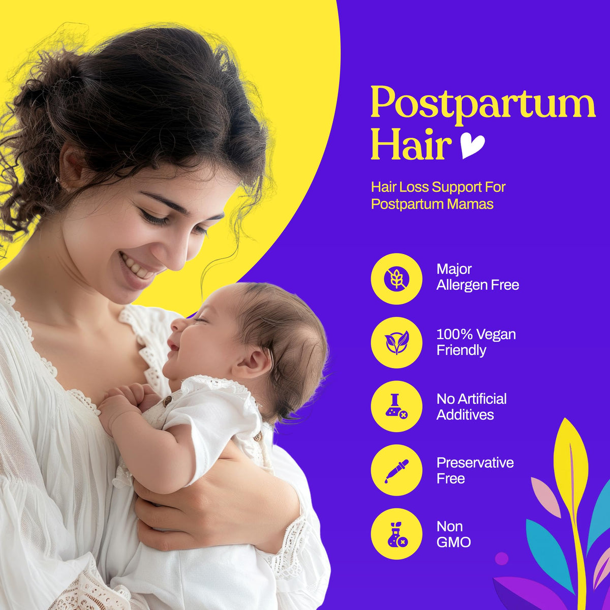 Mom performing scalp massage while taking Mama's Select to support circulation and regrowth