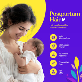 Mom performing scalp massage while taking Mama's Select to support circulation and regrowth