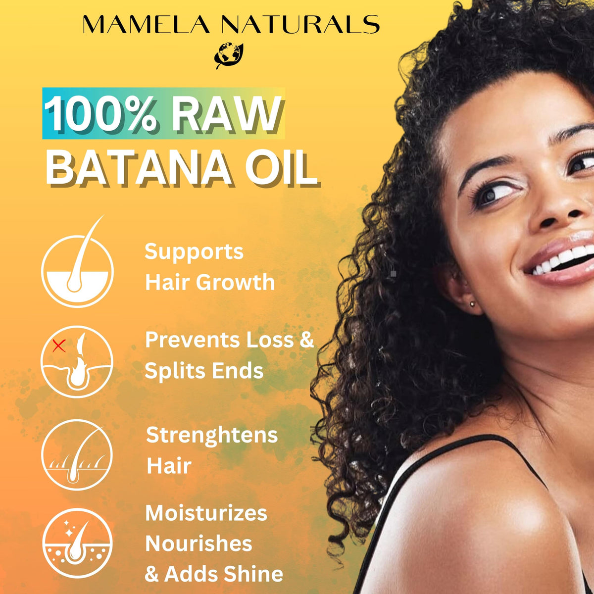 Mamela Naturals open jar close-up of raw Batana oil texture and sheen benefit