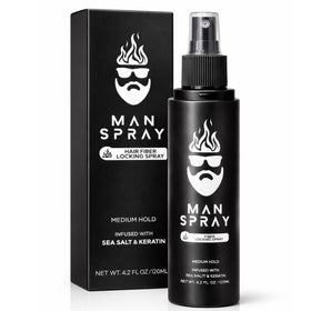 Man Essentials front packaging showing spray bottle and clear branding with hold benefit