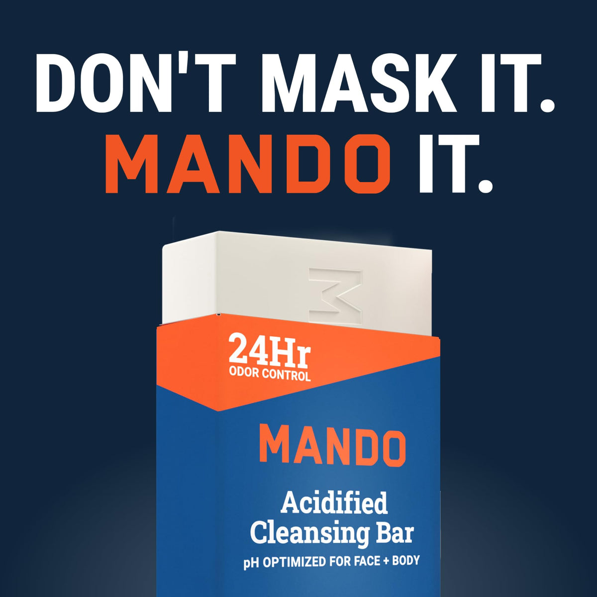 Mando before and after underarm comparison showing reduced visible odor cues