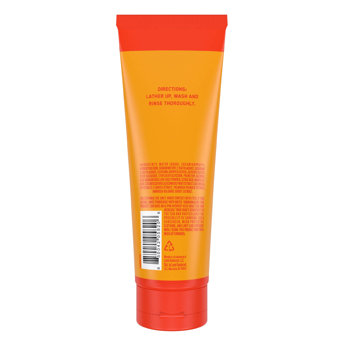Mando body wash with open cap demonstrating easy-dispense design and everyday convenience