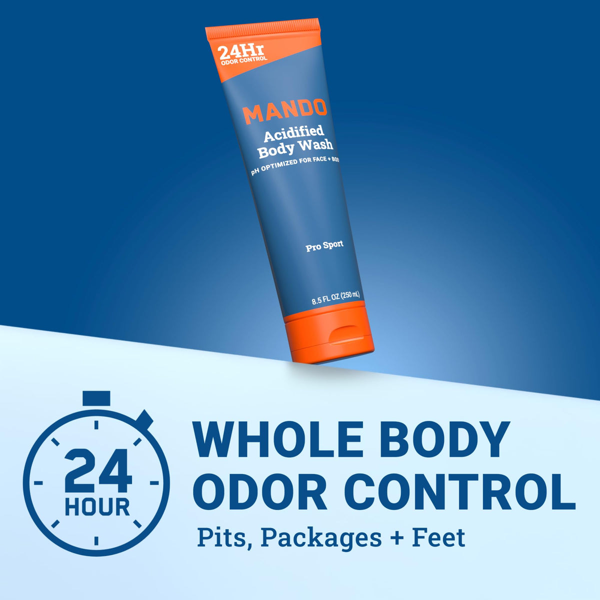 Mando label close-up highlighting mandelic acid and skin-safe formulation