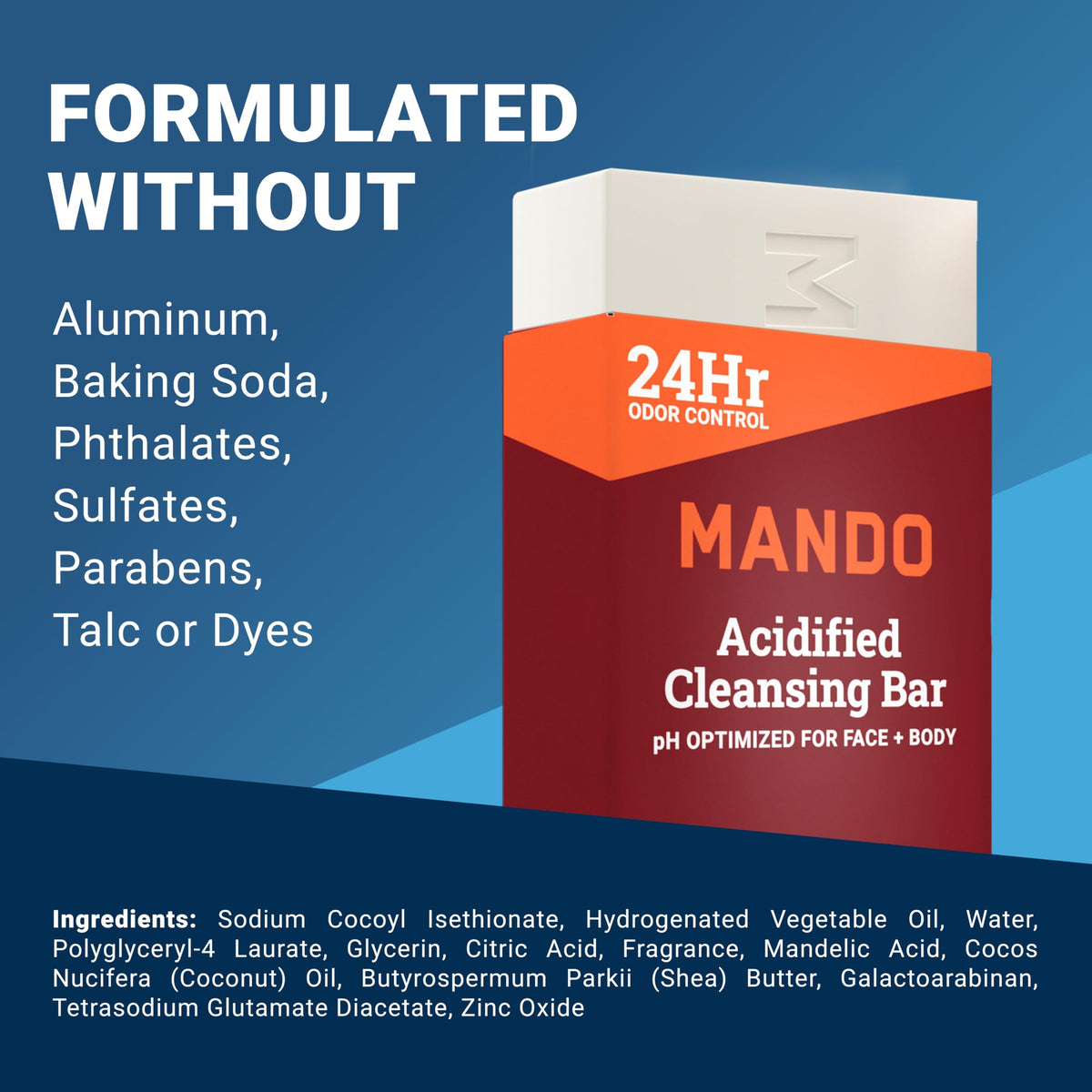 Mando label showing ingredient list and reassuring SLS-free formula