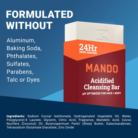 Mando label showing ingredient list and reassuring SLS-free formula
