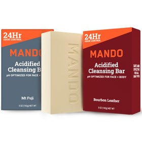 Mando front packaging showing two-scent pack and benefits