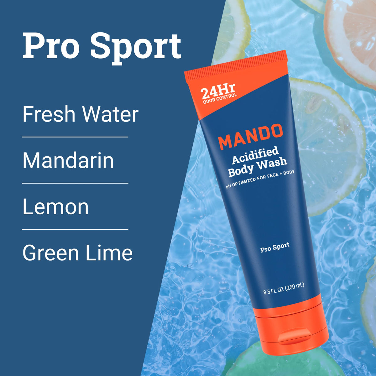 Person using Mando in shower illustrating easy odor-targeted cleansing