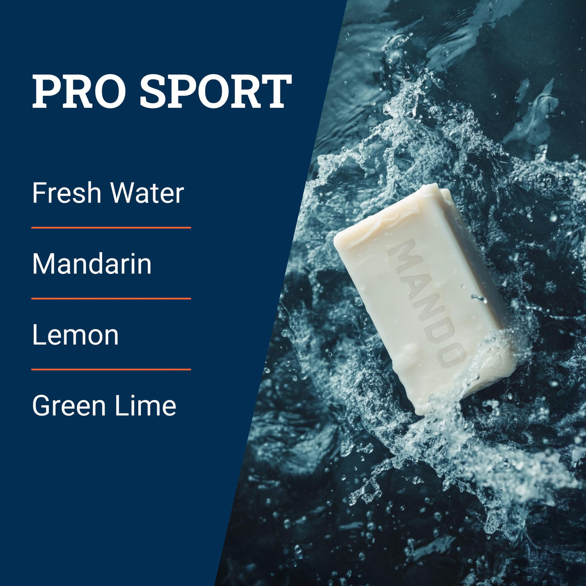 Mando ingredient label closeup showing SLS-free and paraben-free benefits