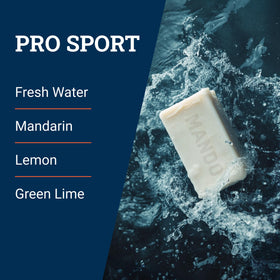 Mando ingredient label closeup showing SLS-free and paraben-free benefits