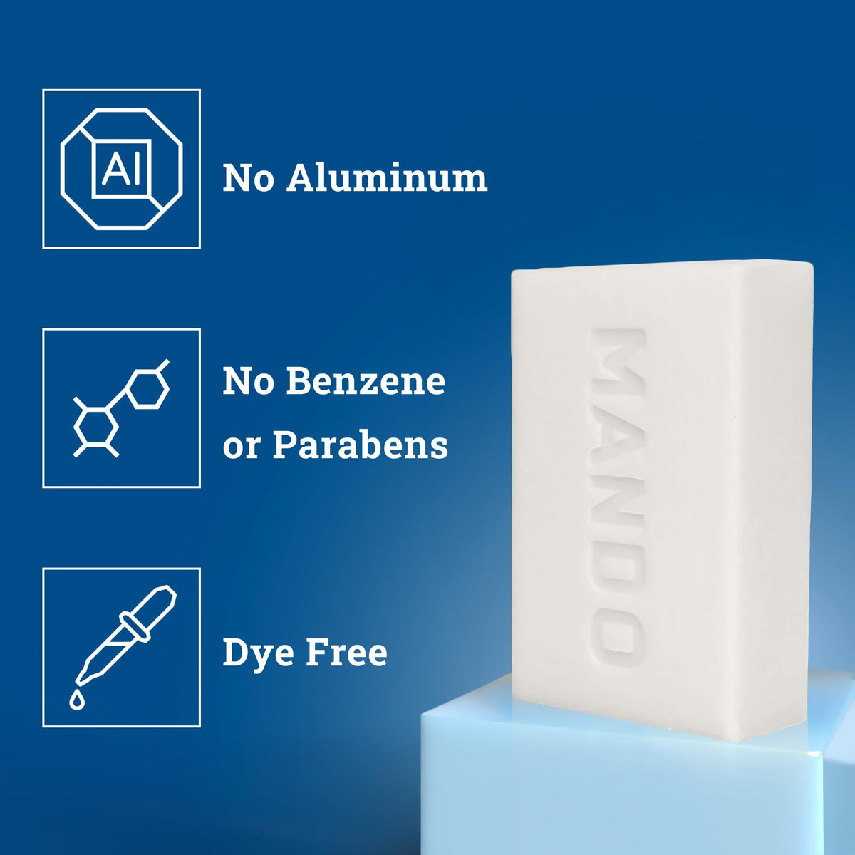Mando label highlighting mandelic acid and pH-balancing benefits