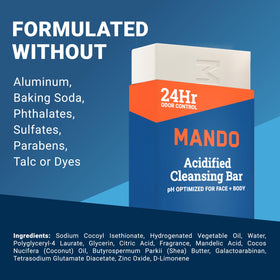 Mando moisturizing foam on skin to show hydration and non-drying clean