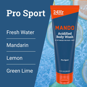 Mando Mt Fuji bottle styled with green leaves suggesting cool herbal-wood fragrance