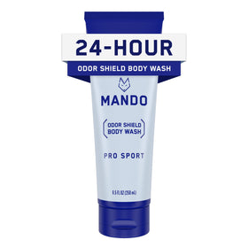 Mando front packaging showing 8.5 oz bottle and benefit of 24-hour control