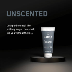 Person using Mando in shower lifestyle shot illustrating whole-body cleansing routine