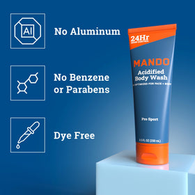 Mando lather texture closeup showing rich foam for effective cleansing and pH support