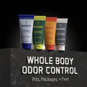 Unscented Mando tube focused to show fragrance-free option for sensitive skin