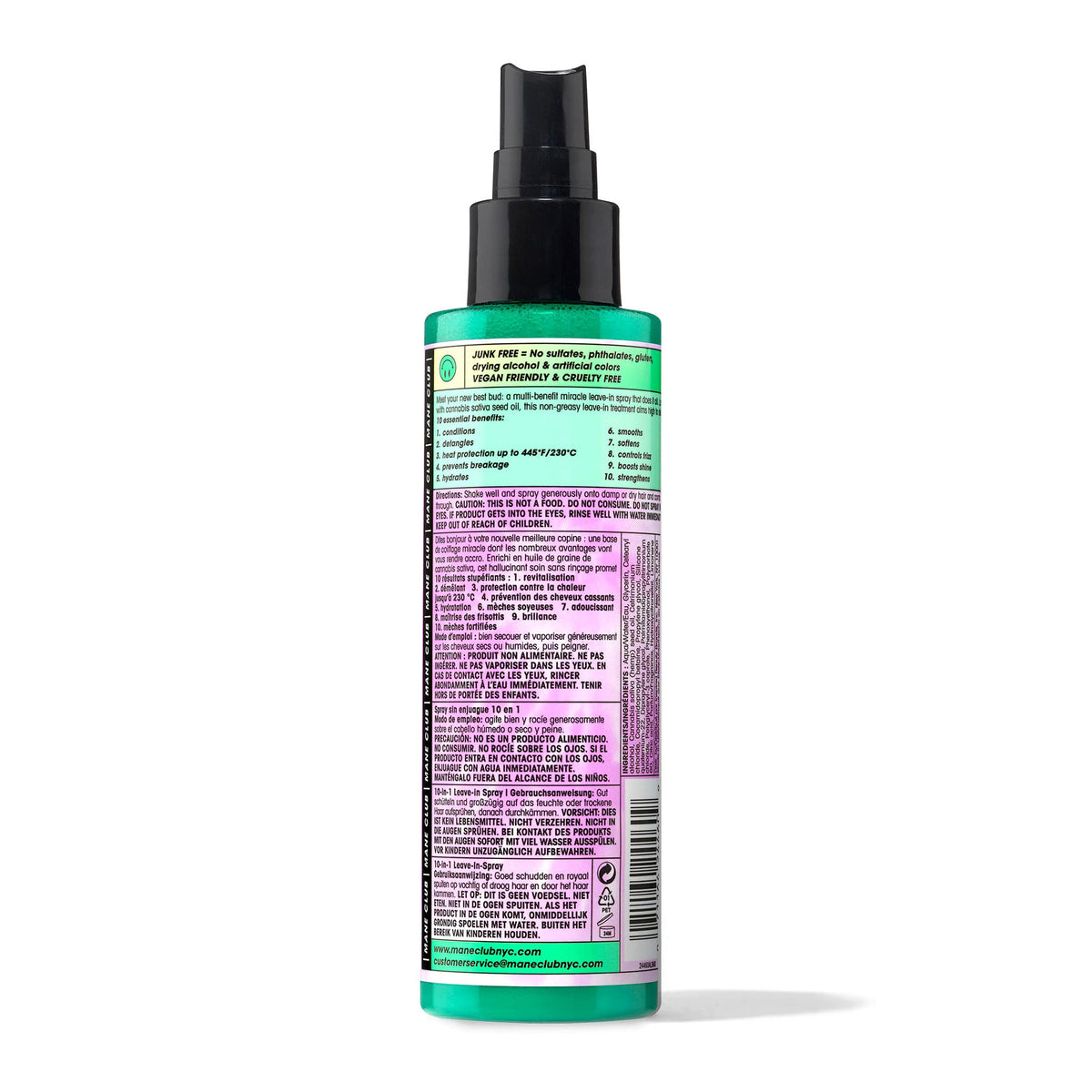 MANE CLUB label closeup showing clean formula and ingredient benefits