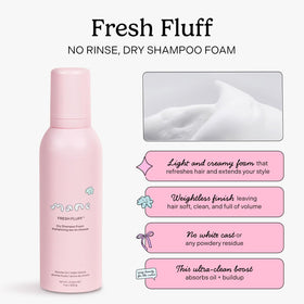 Mane Fresh Fluff foam dispense closeup demonstrating lightweight texture