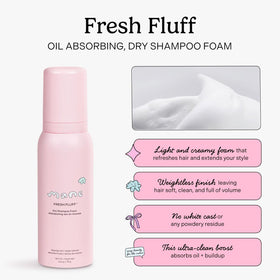 Mane travel-size foam in hand for on-the-go refresh