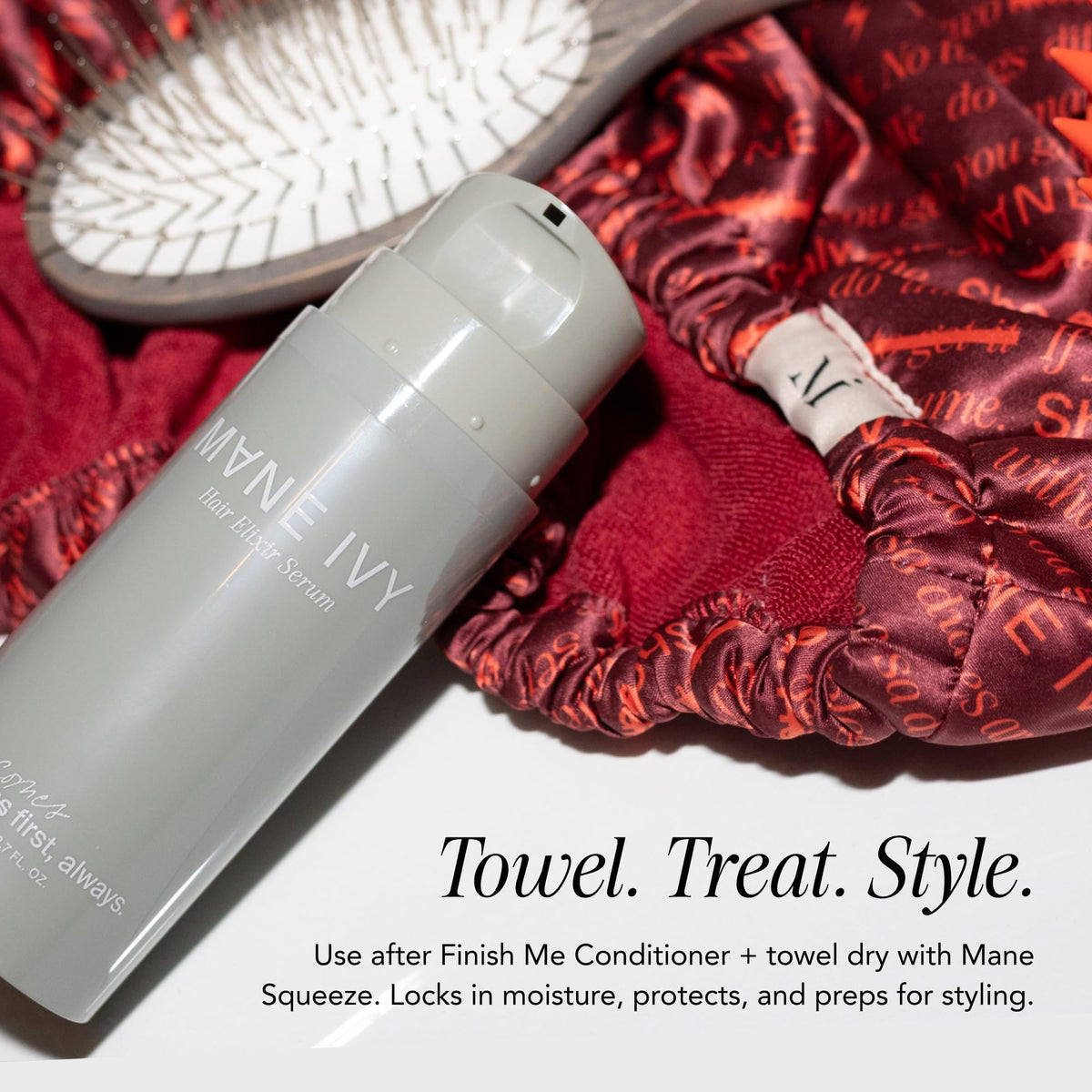 MANE IVY on bathroom counter in lifestyle scene highlighting daily convenience
