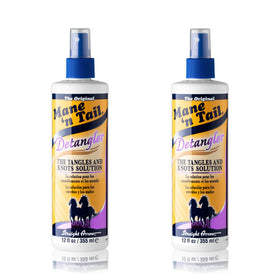 Mane 'n Tail front packaging showing two 24 fl oz bottles and apple blossom scent, easy storage benefit