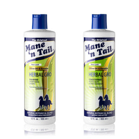 Mane 'n Tail front packaging showing both 12 oz bottles and benefits
