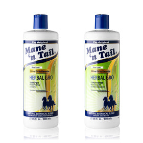 Mane 'n Tail front packaging showing both 27.05oz bottles and clear benefits