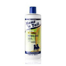 Mane 'n Tail pump dispensing shampoo texture showing creamy lather for easy detangling