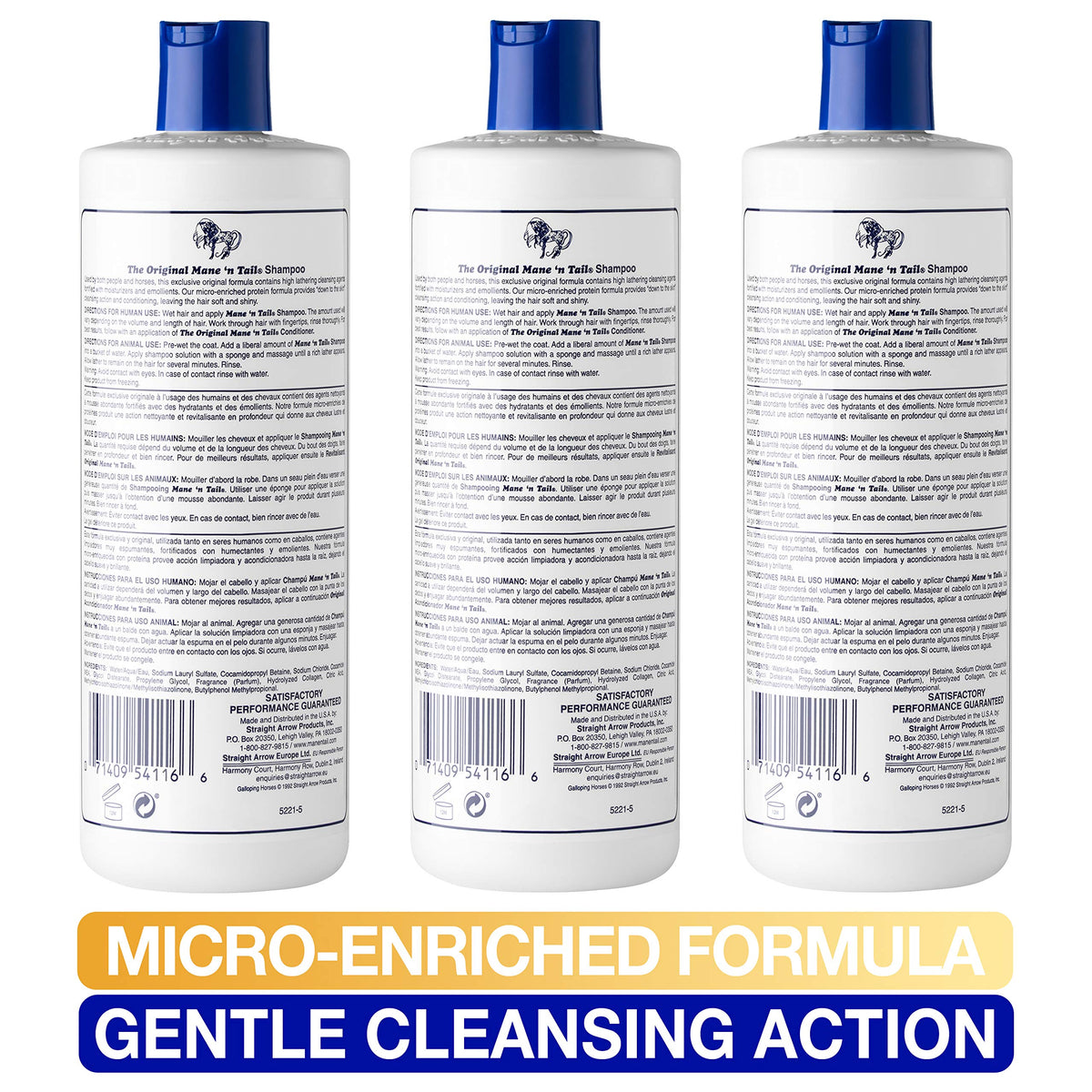 Mane 'n Tail lather on hair demonstrating effective cleansing and improved manageability