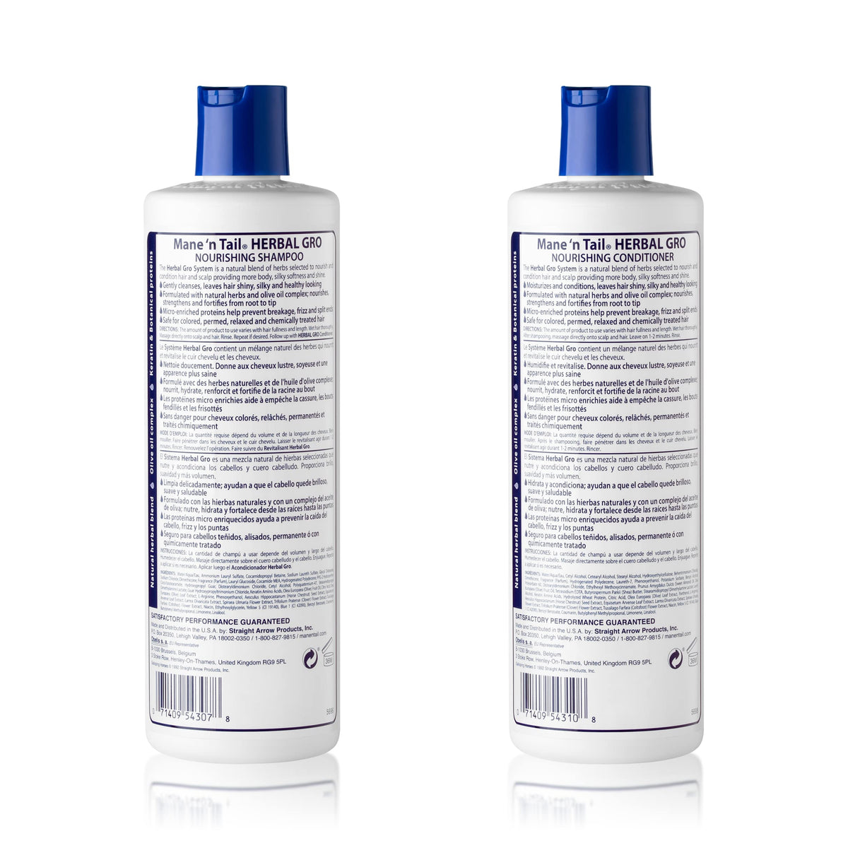Mane 'n Tail shampoo close-up label highlighting olive oil complex benefits
