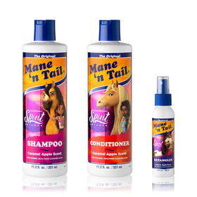 Mane 'n Tail front packaging showing trio and kid-friendly appeal