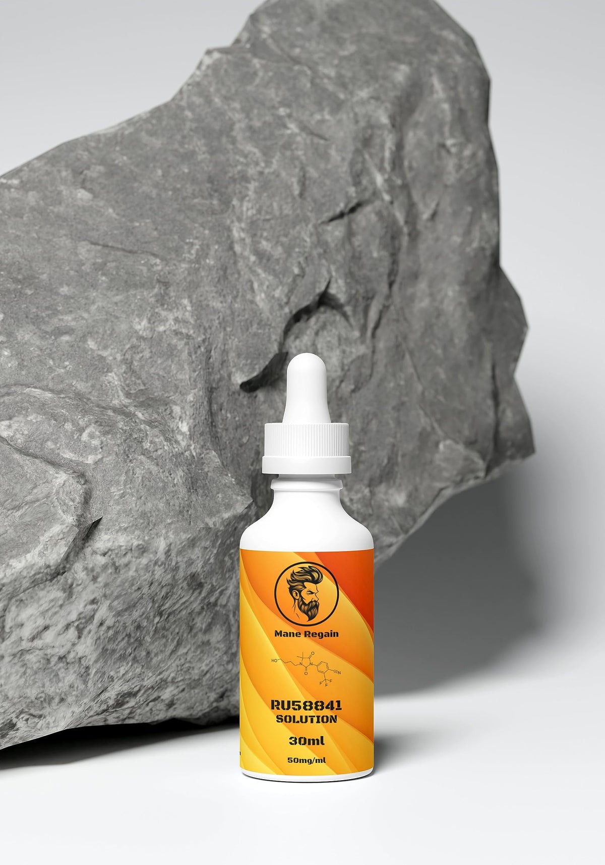 Mane Regain product box and contents in lifestyle setting conveying ready-to-use, at-home treatment