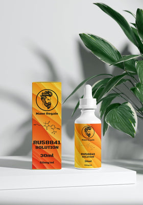 Mane Regain 30ml bottle next to ruler size comparison to show compact travel-friendly volume