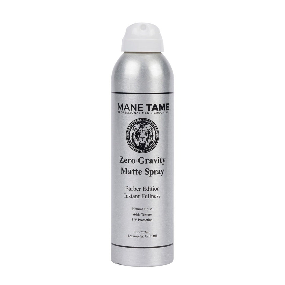 Mane Tame front packaging shows sleek 7oz bottle and benefits