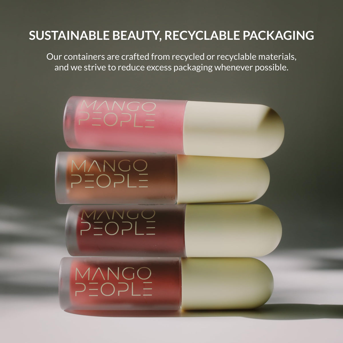 Mango People tube inside a makeup bag ready for quick touchups and on‑the‑go use